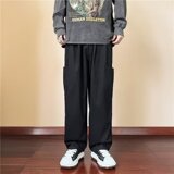 秋季宽松潮流美式阔腿工装裤大码潮牌高街休闲裤XZ304B-K189P45，男装休闲裤，星座302B-1