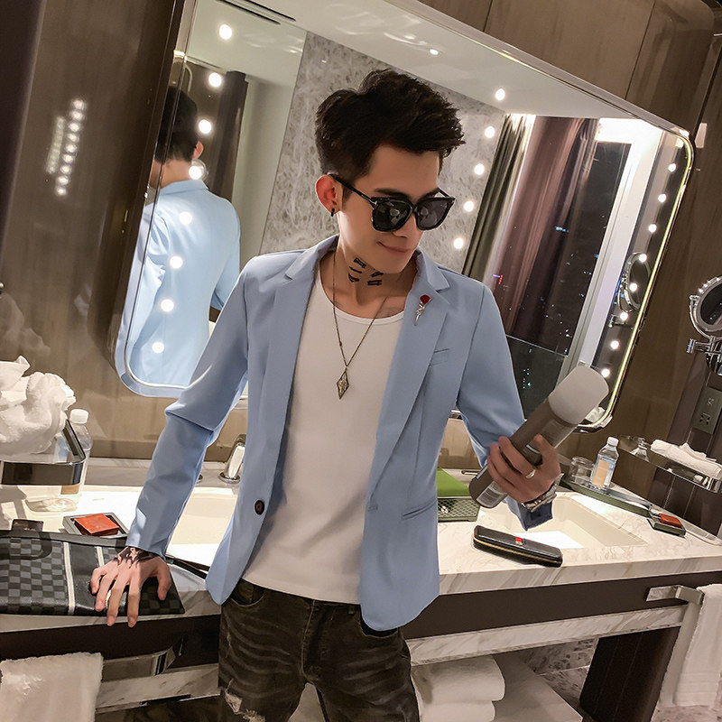 秋季新款时尚帅气酷酷的社会青年便服西装A222-XZ6801P70图片