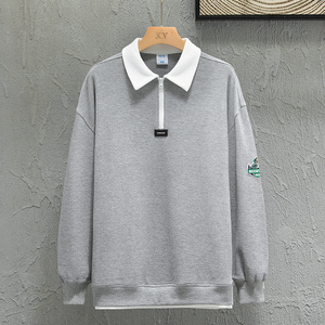 新款POLO衫灰墙挂拍华夫格休闲套头上衣XZ304B-W3321P41图片