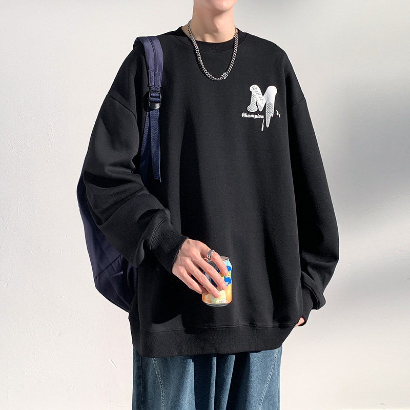 秋季男士宽松长袖潮流休闲印花卫衣XZ302B-1-W5037P35,男装卫衣,星座302B-1