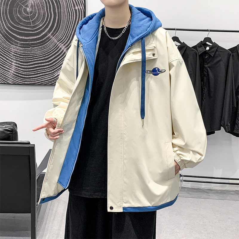 假两件外套男春秋季设计感韩版潮牌宽松夹克XZ304B-JK22111P75,男装夹克,星座302B-1