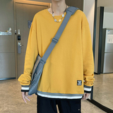 秋季新款港风时尚简约风宽松拼色帅气百搭卫衣XZ304B-W5216P22，男装卫衣，星座302B-1