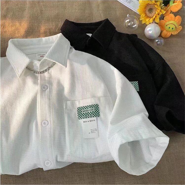 夏季新款时尚华夫格流行青春通勤休闲衬衫XZ304B-CS883P32,男装衬衫,星座302B-1