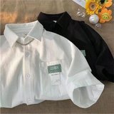 夏季新款时尚华夫格流行青春通勤休闲衬衫XZ304B-CS883P32，男装衬衫，星座302B-1