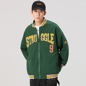 秋冬款棒球服外套潮流字母刺绣情侣学生夹克XZ304B-JK22103-P70图片