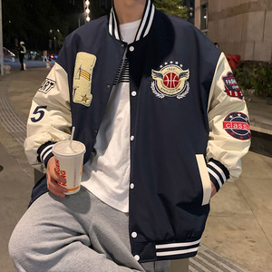 秋款棒球服夹克外套潮牌潮流字母刺绣情侣学生XZ304BJK22129-P80图片
