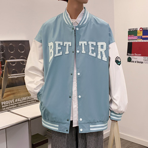 秋款棒球服夹克外套潮牌潮流字母刺绣情侣学生XZ304B-JK22105-P65图片