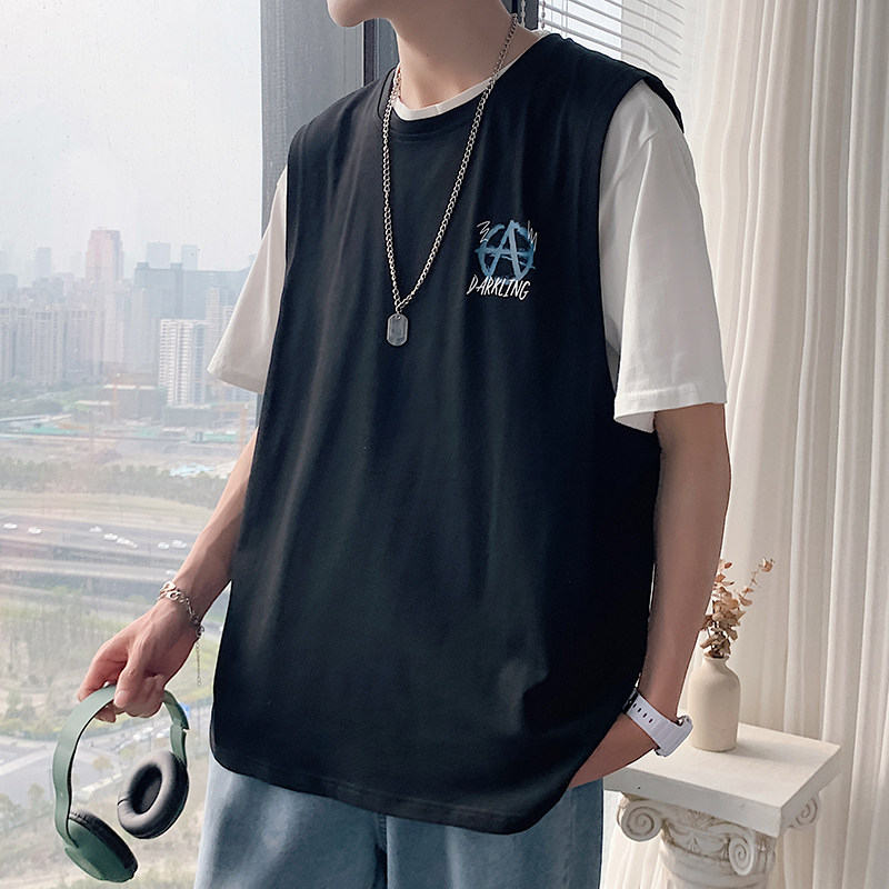 港风夏季大码时尚舒适休闲无袖背心XZ304B-B1112P21,男装背心/马甲,星座302B-1