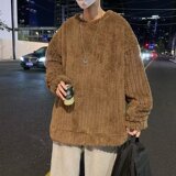 港风ins潮牌毛绒潮流百搭宽松保暖秋冬休闲卫衣XZ304B-M538P45，男装卫衣，星座302B-1