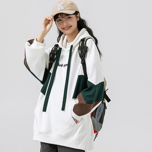 秋装外套连帽宽松套头潮流班服情侣装XZ302B-1-W5525P45图片