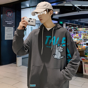 22新款春秋卫衣长袖圆领卫衣秋装潮流百搭宽松XZ304B-W5613-P40图片