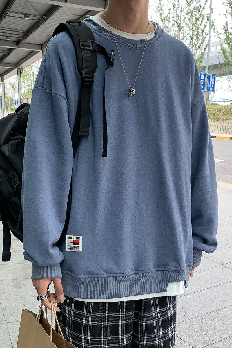 秋季新款港风宽松拼接时尚休闲卫衣XZ304B-W5520P30,男装卫衣,星座302B-1