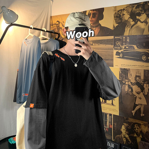 秋季新款港风宽松多色ins潮牌休闲长袖T恤XZ304B-T0502P25图片