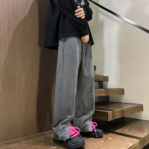 秋冬男士宽松直筒潮流百搭裤子XZ302-1-K23301P5图片