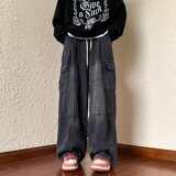 潮流潮牛仔裤水洗时尚男长裤宽松直筒青春流行直脚XZ304B-K578P45，男装牛仔裤，星座302B-1