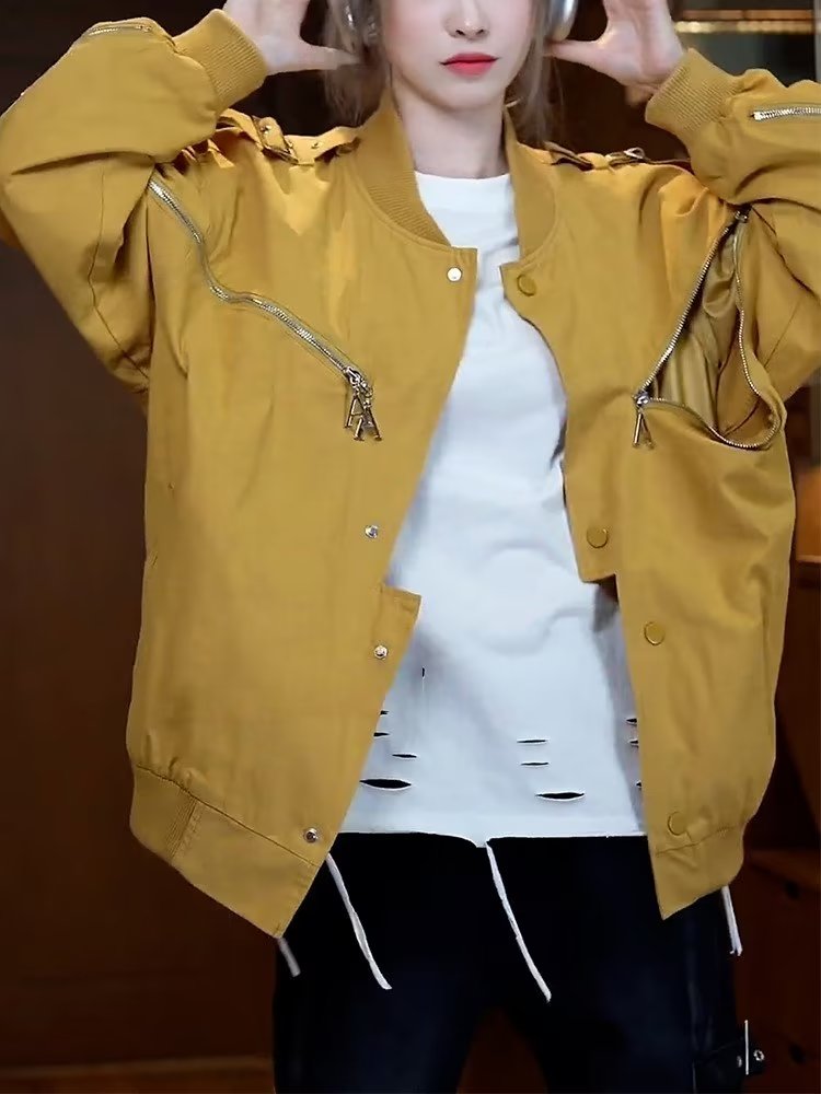 超火炸街棒球服女ins潮网红爆秋季新款短夹克XZ302B-1-JK1192P65,女装短外套,星座302B-1