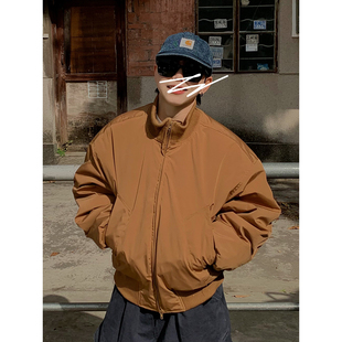 XBRO美式短款廓形立领飞行员夹克棉服外套冬季保暖加厚棉衣男女潮