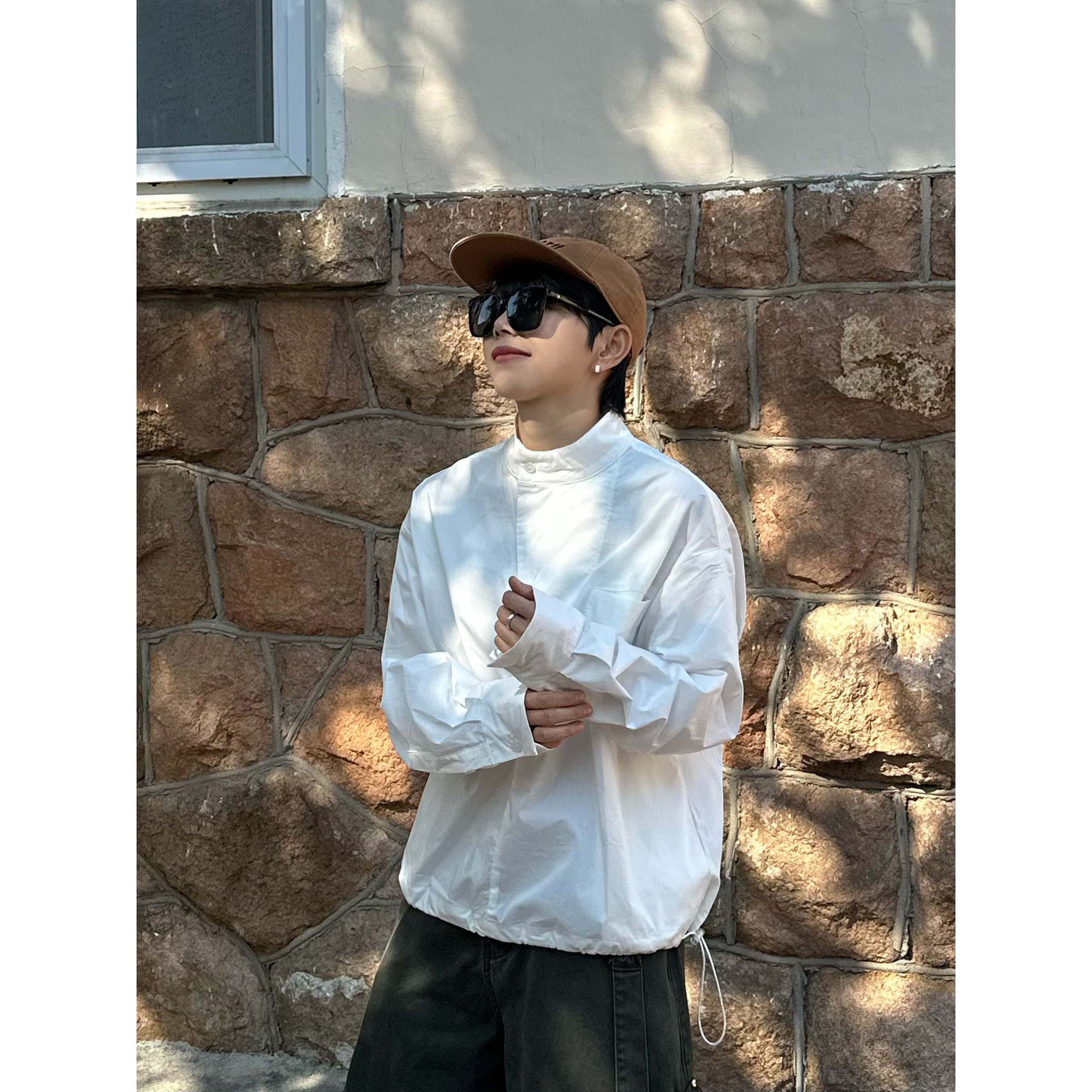 这件白色短款衬衫超帅！！