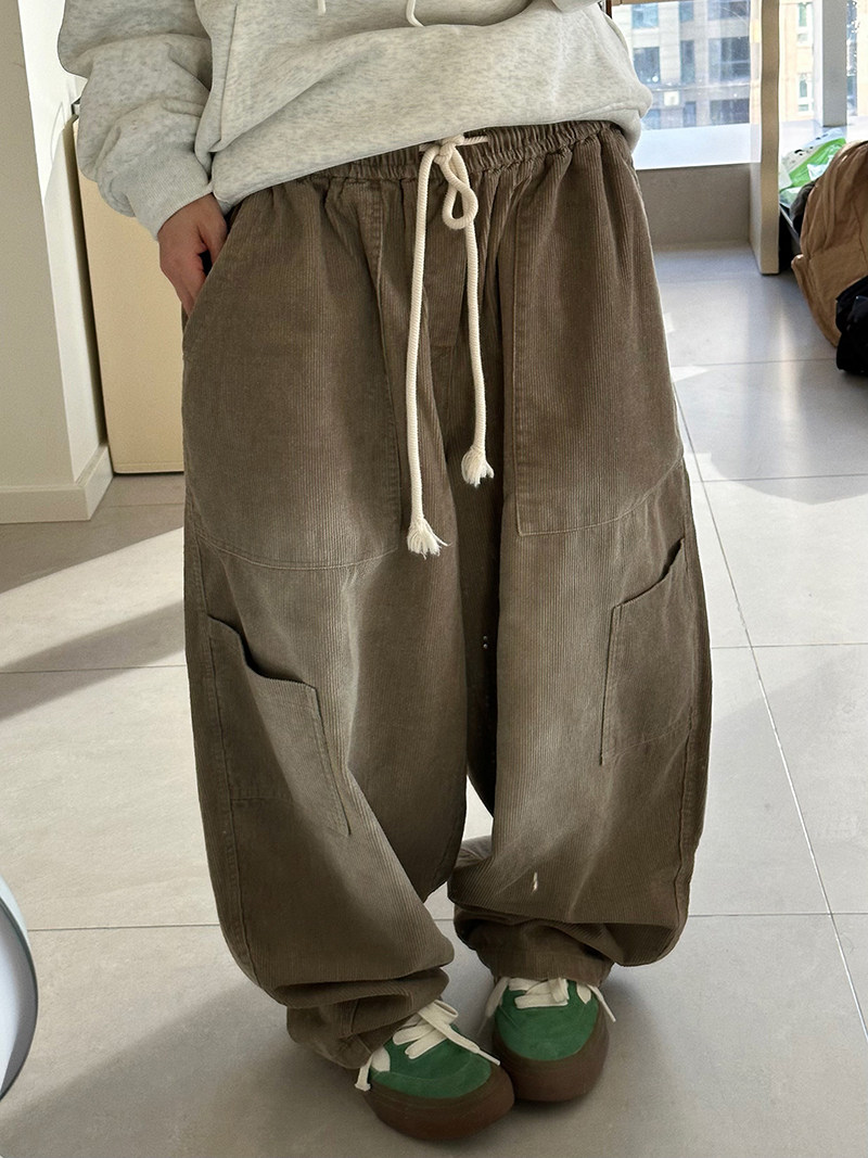 XBRO日系复古vintage古着做旧灯芯绒肥腿廓形宽松口袋工装裤男女,男装,休闲裤,淘宝优惠券,粉丝福利购,淘宝优惠卷