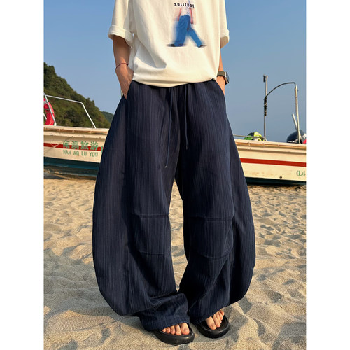 春夏竖纹大弯刀休闲裤真的好帅