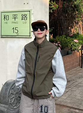 XBRO美式复古绿色工装轻便马甲男女四季户外马甲坎肩无袖外套背心