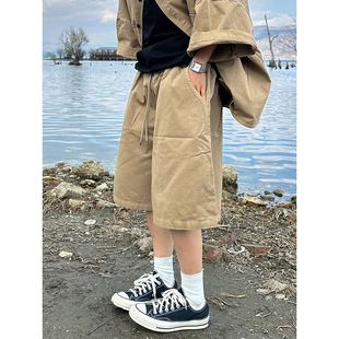 五分裤 裤 短裤 日系休闲工装 男女百搭中裤 XBRO韩国宽松慵懒水洗夏季