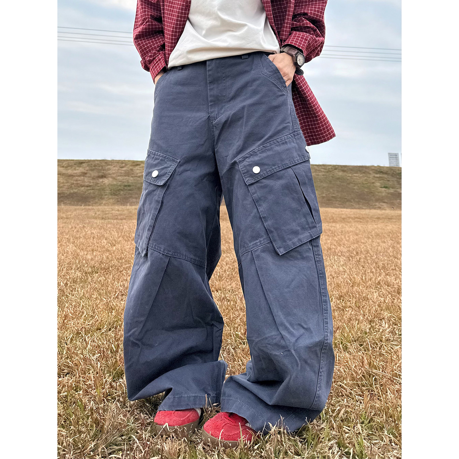 XBRO日系复古多口袋直筒阔腿男女显瘦bf垂感宽松拖地工装裤休闲裤,男装,休闲裤,淘宝优惠券,粉丝福利购,淘宝优惠卷