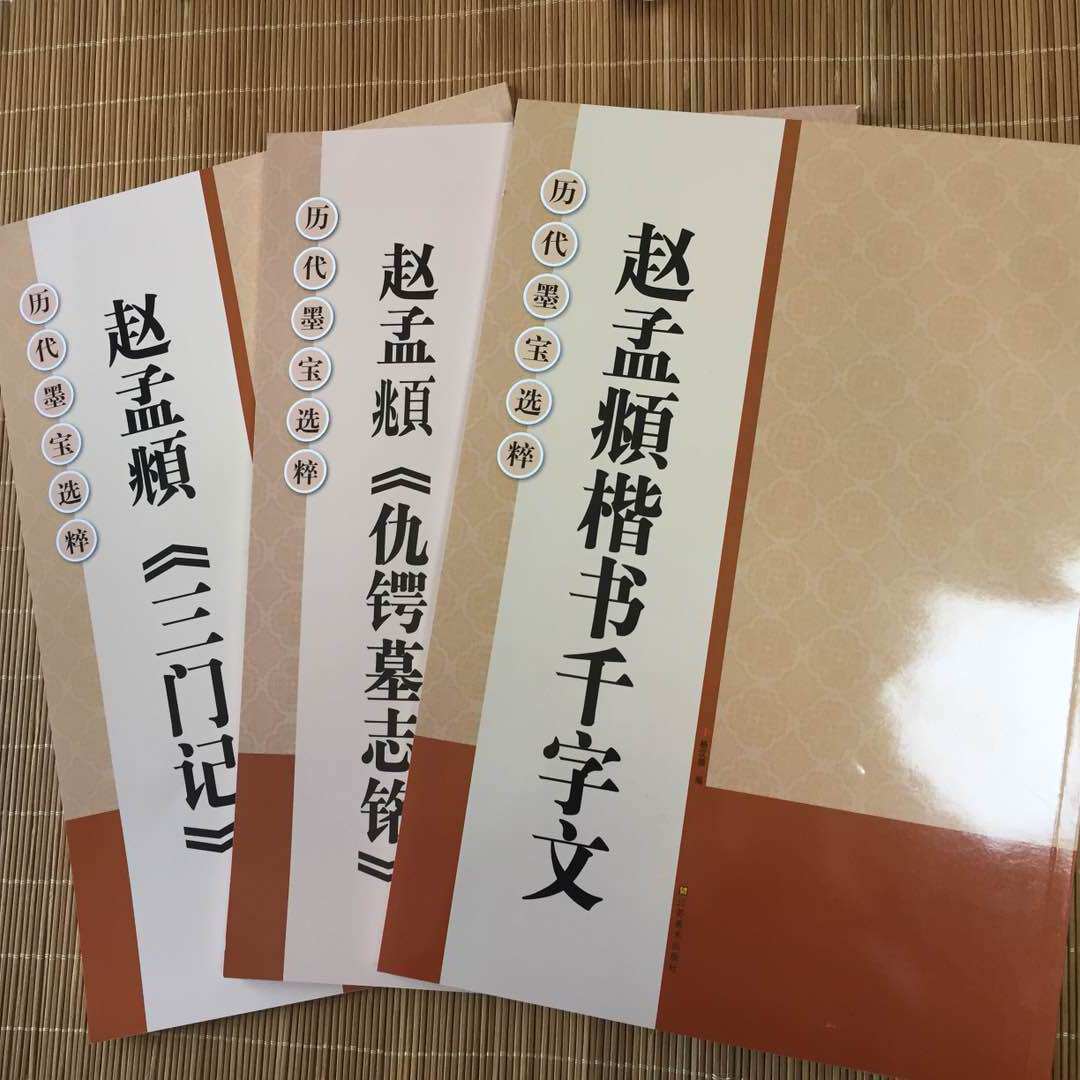 三本装 赵孟頫楷书 大八开米字格毛笔字帖 楷书千字文 三门记 仇锷