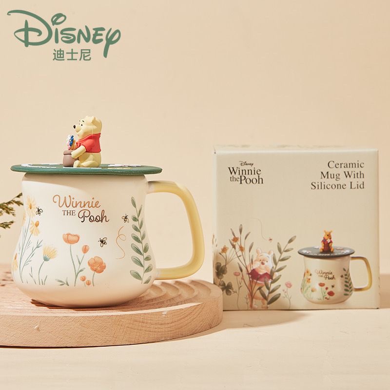 迪士尼陶瓷马克杯带盖情侣杯