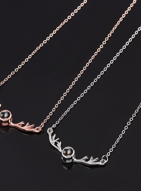 一路项链语言我爱你吊坠