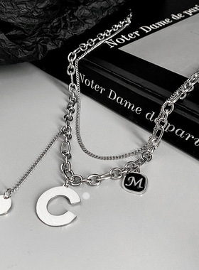 笑脸项链叠戴女2021年新款嘻哈配饰小众设计感百搭锁骨链颈链