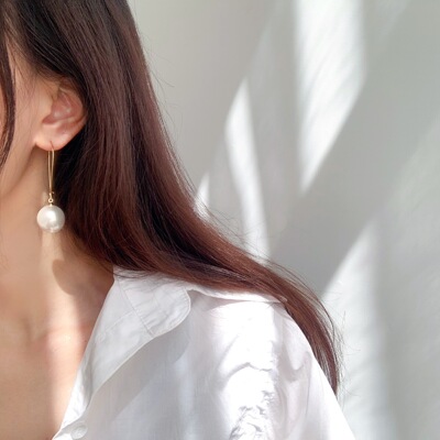 韩国耳坠百搭珍珠