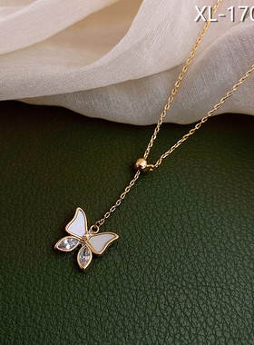 真金电镀蝴蝶百搭轻奢小众锁骨链