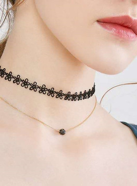 choker时髦精风蕾丝项圈锁骨链