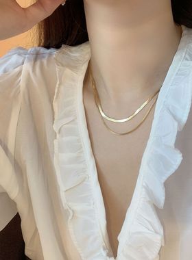 欧美多层钛钢设计感蛇骨链