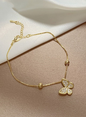 真金电镀蝴蝶超仙设计感高级手链