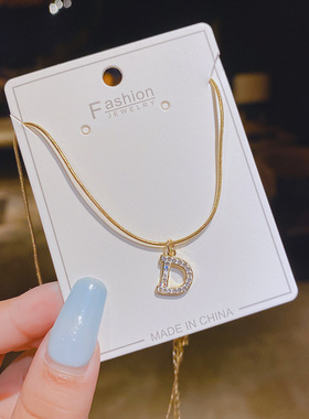 【真金电镀】铜微镶锆石项链女网红ins小众设计感锁骨链2021新品