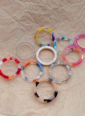 复古树脂韩国饰品通勤风学生戒指