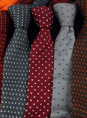 男女韩版针织平头窄领带 学院工作领带 伴郎领带 学生细领带