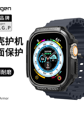 Spigen适用于Apple Watch Ultra2代1代手表保护壳防摔苹果Watch Ultra3碳纤维纹保护套