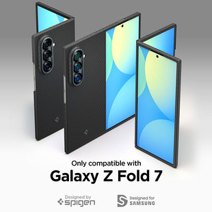 Galaxy折叠全包防摔凯夫拉芳纶纤维保护套外壳高级感男士 Fold7手机壳新款 商务壳 适用于三星Z Spigen