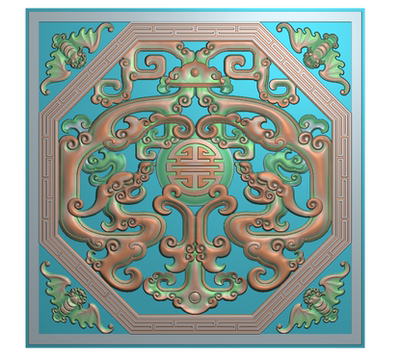 精雕图 精品镂空草龙图 扫描图浮雕图 石雕图木雕图 古建灰度图