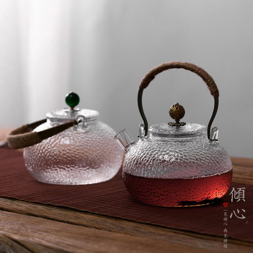 日式风格可直火耐热锤纹茶壶