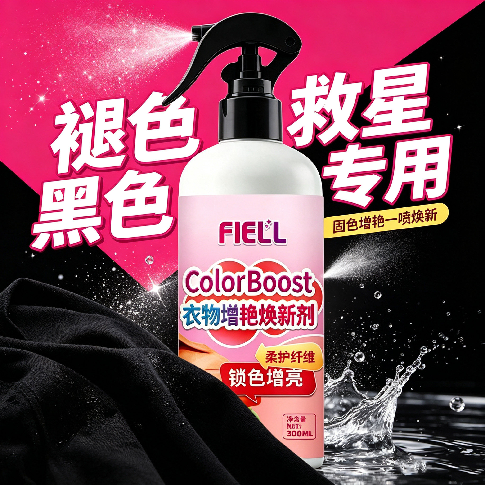 衣物固色增艳剂褪色染色修复黑色专用衣服掉色恢复还原除掉旧衣服