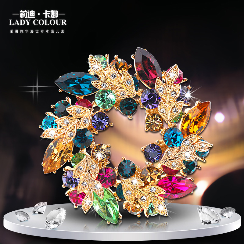 Broche femme LADY COLOUR en cristal autrichien - Ref 1176036 Image 3