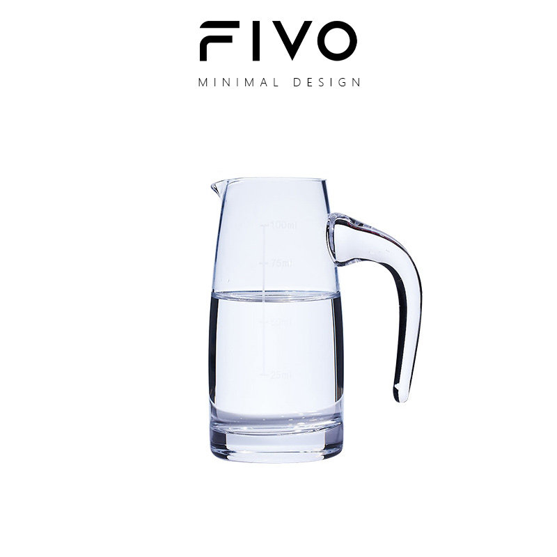 FIVO家用白酒玻璃分酒器加厚白洒酒壶150ml酒店专用量杯带刻度