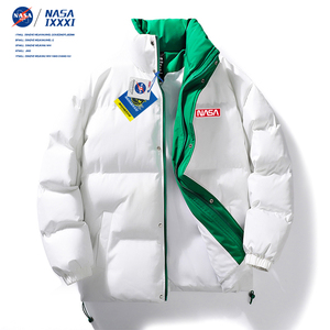 nasa联名羽绒服男冬季加厚保暖休闲立领棉袄时尚情侣面包服棉衣
