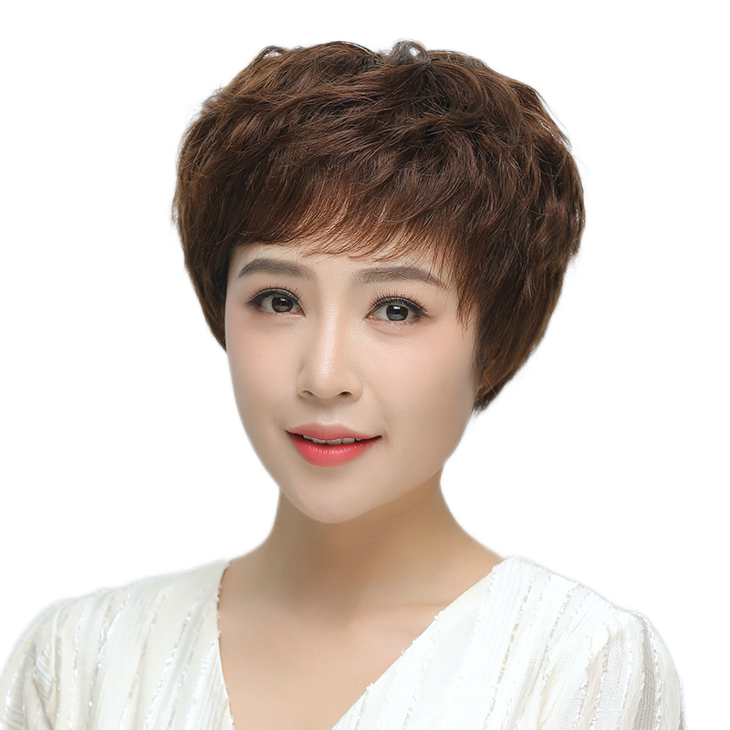 美蝶全手织夏季轻薄透气短卷发