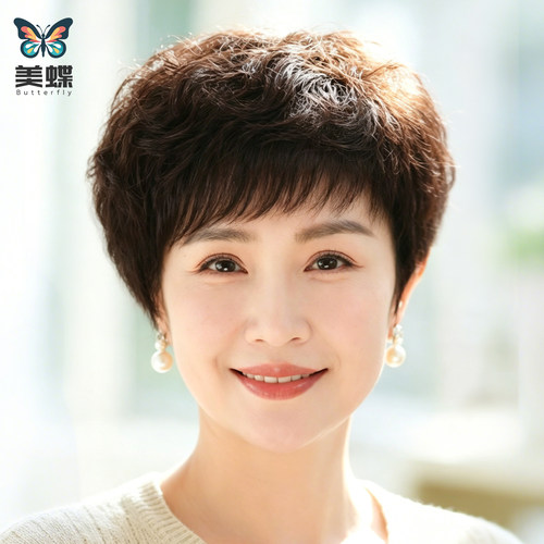假发妈妈款夏天薄款全真短卷发