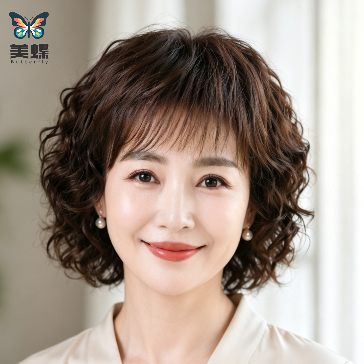 假发女全头套梨花烫短卷发全真顺发减龄日常女士妈妈款羊毛卷头顶